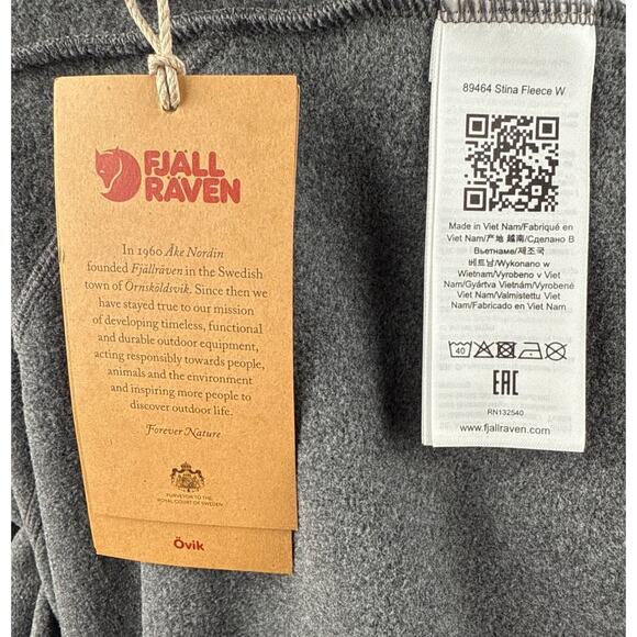 Fjallraven Stina Fleece Sweater Jacket Coat Ovik Women's M Dark Grey Zip Up - Picture 12 of 13